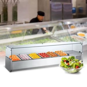 Glass Top Salad Bar Counter Display Used