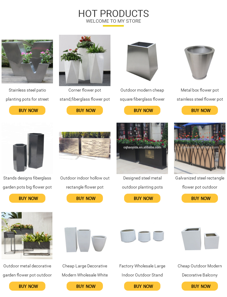 OHSAS18001 Certified L500xW500xH750mm Large Patio Flower Pots