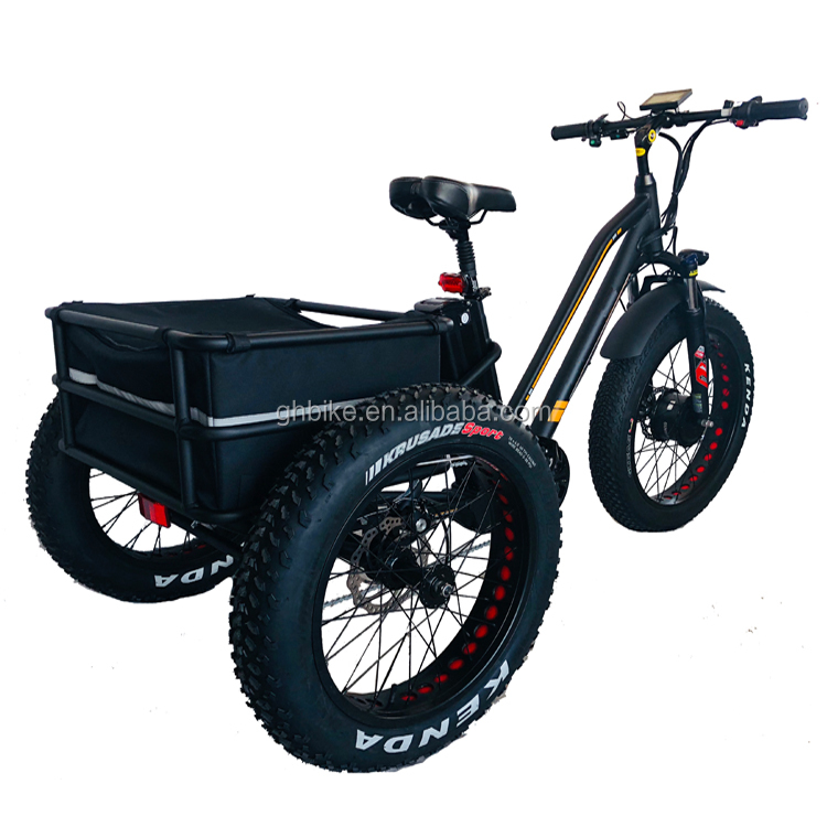Max Speed 50km/h 8Fun 750W Front Motor 4.0 Fat Tire Cargo Electric Trike Tricycle 3 Wheels