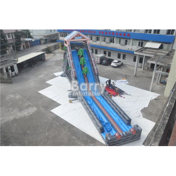 Grey Summer Commercial Splash Giant Inflatable Water Slide 25x4.3x9.5M