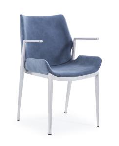 China Stainless Steel Frame 46cm Luxury Dining Chair With PU wholesale