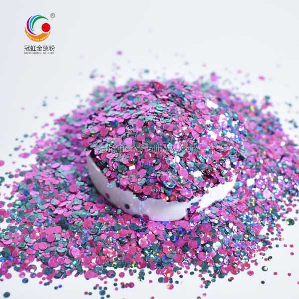Chunky Starry Gold Glitter Powder Nail Sparkle Powder For Sticker Printing