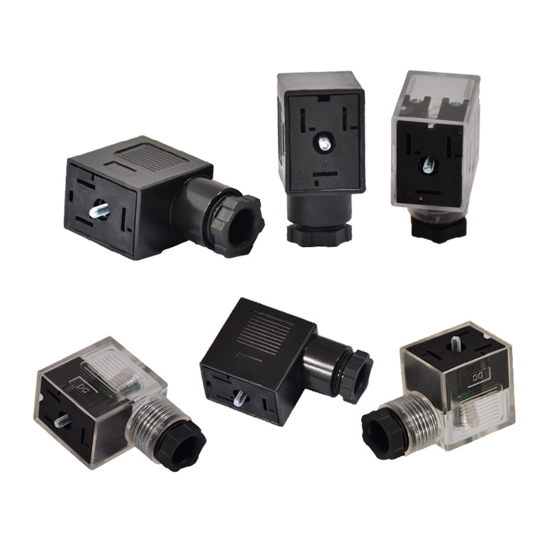 2PE 3PE Solenoid Valve Plug Base Wirable Controller LED Connector For Industrial Equipment