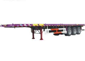 China JOST 3 Axles Flatbed Truck Trailer 45 Ton 40 Feet Flatbed Trailer wholesale