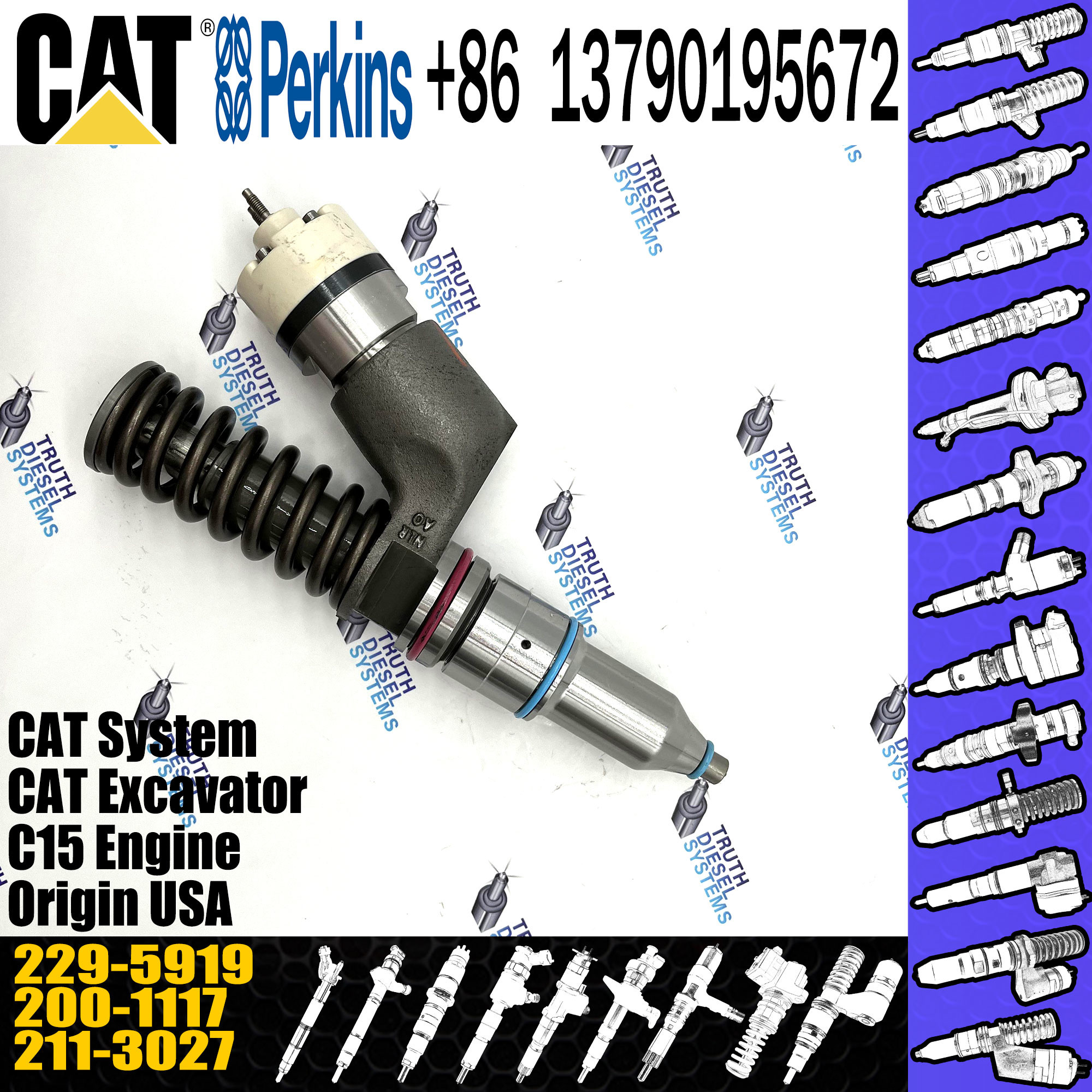 C15 Engine Caterpillar Fuel Injector 2295919 Common Rail Injector