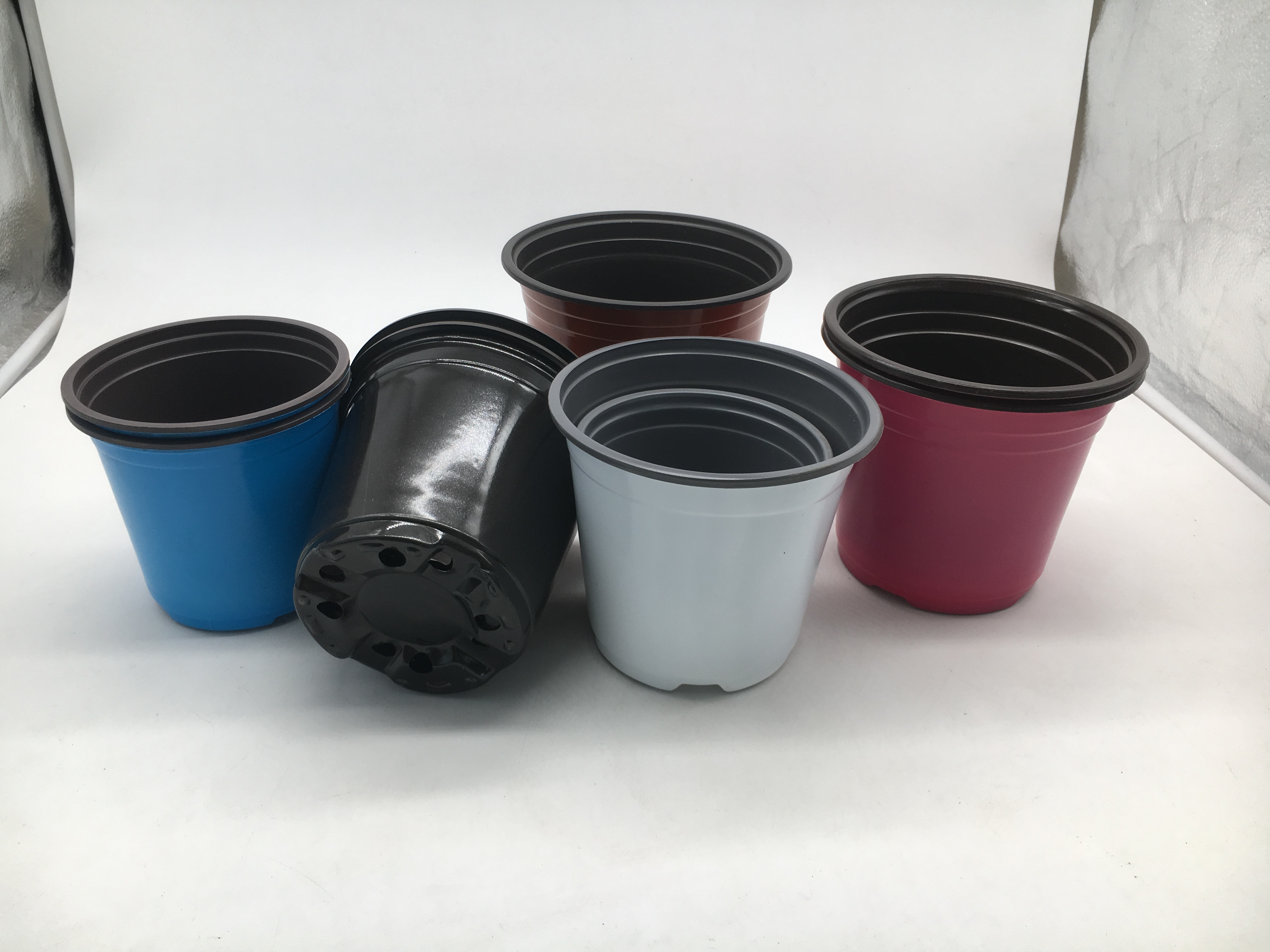 blue color nursery pot plastic flower pot