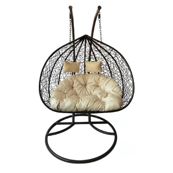 Contemporary Indoor Outdoor Balcony Garden Portable Double People Hanging Rattan