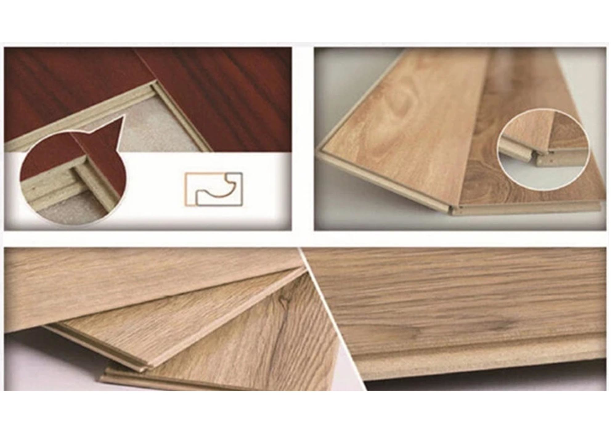Cherry Color 12mm HDF Laminate Flooring Carb2 V Groove EIR Embossed Surface
