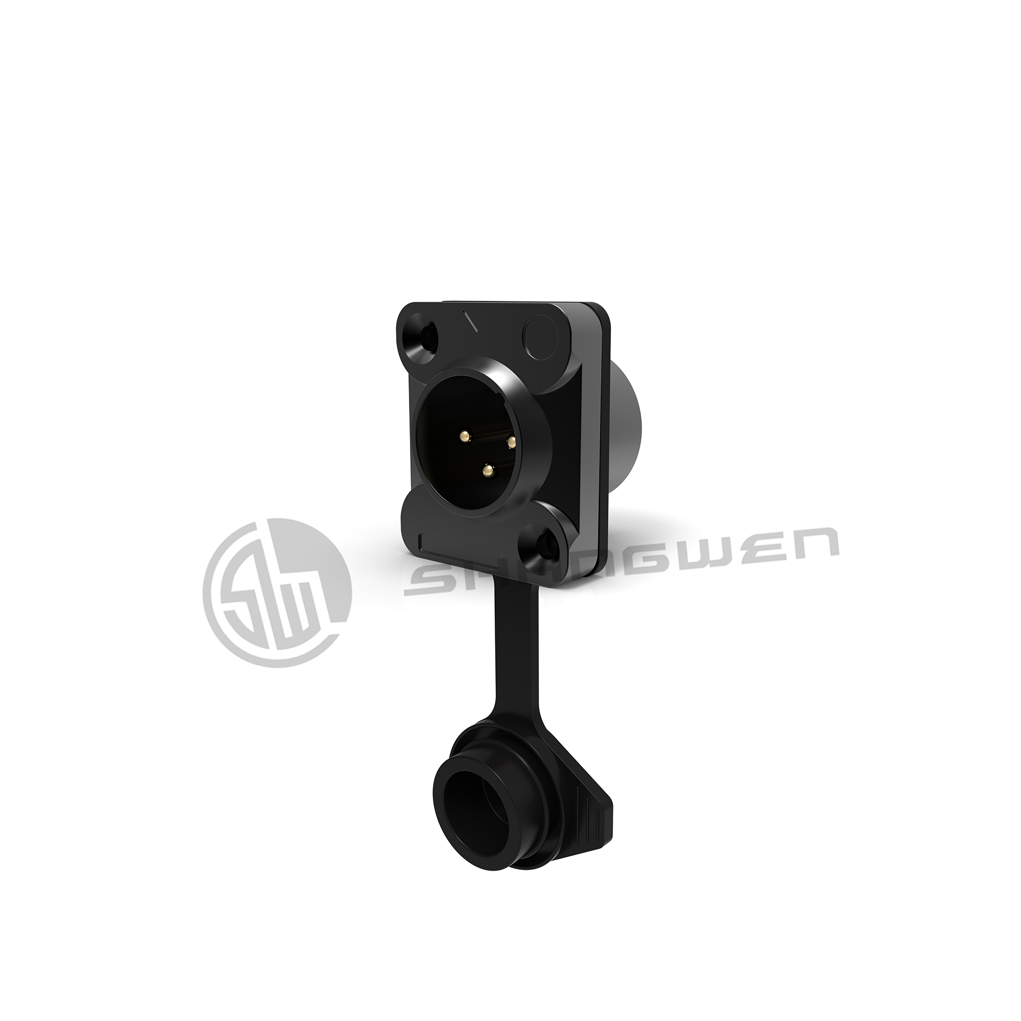 XLR Audio Power Waterproof Socket Connector 3 Pin Microphone IP65