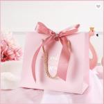 CMYK Small Wedding Ribbon Handle Gift Bags Thank You Paper Bag 300gsm