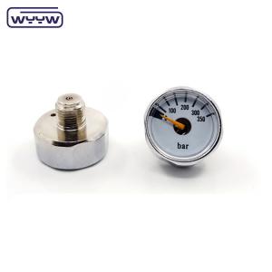 China 350 Bar Miniature Pressure Gauge 23mm Brass Case Back Mounting wholesale