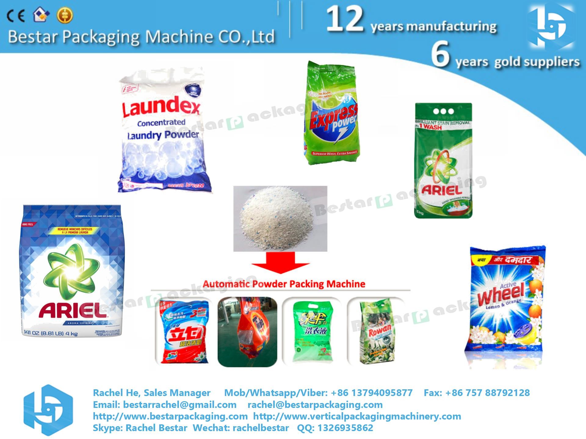 How to pack detergent powder 450g pouch with hanging hole
