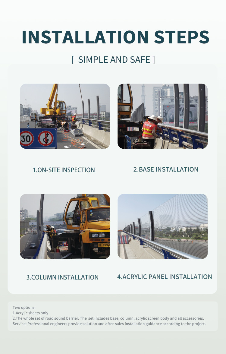 Highway Soundproof Wall Plastic Board And Metal Highway Noise Reduction Barriers