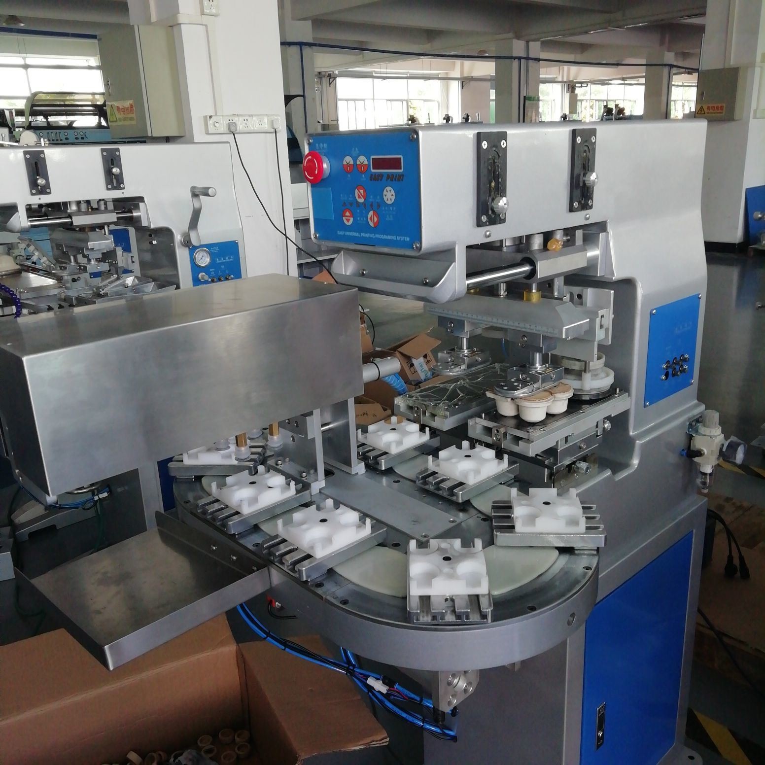 Two Color 220V Wooden Plastic Bottle Cap Pad Printing Machine