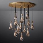Living Room Modern Rain Round Vintage Farmhouse Chandelier 47''