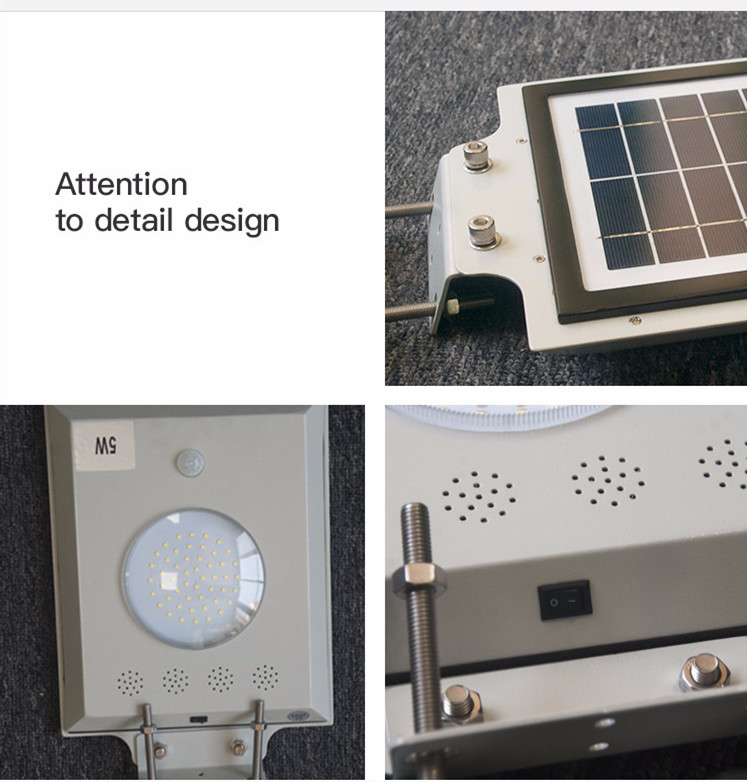 Chinese Factory Solar 5W Integrated Design Stand Alone solar Garden Light With Lithium Battery
