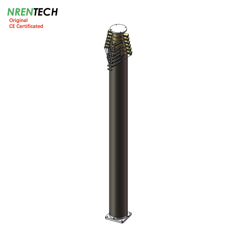 15m lockable pneumatic telescopic mast for mobile antenna tower 300kg payloads- lockable mast