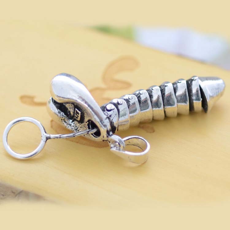 Sterling Silver Movable Pendant Necklace for Men Funny Gift (XH048492W)