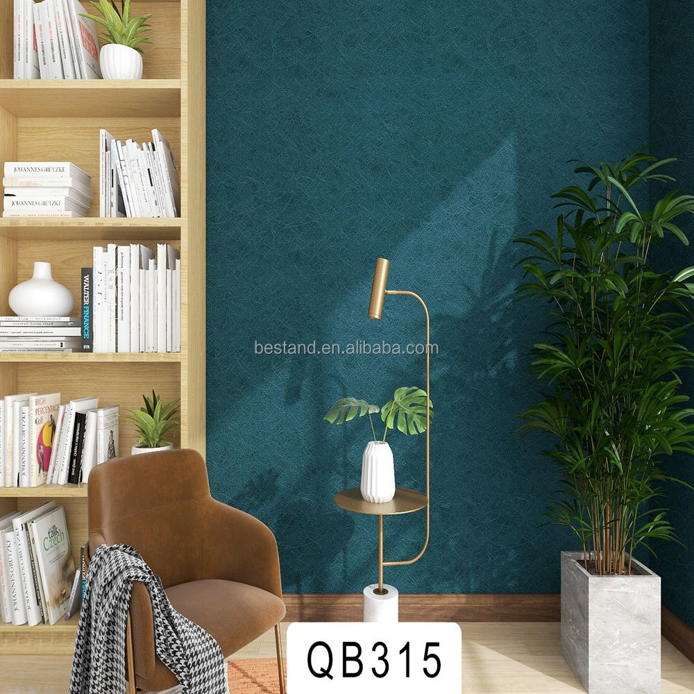 Dark Green Matt Vinyl Textured Cloth Wallpaper 68cm 136cm Damask Cloth Wall Paper