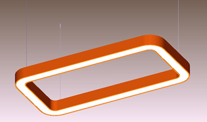 Industrial Rectangle Linear Light Aluminum LED Linear Pendant Light