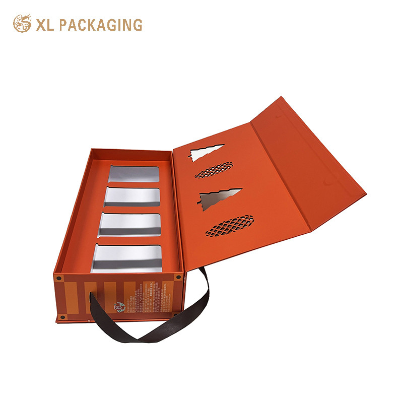 Recyclable Food Packaging Boxes Macaron Waffle Cookie Pastry Gift Box With Handle