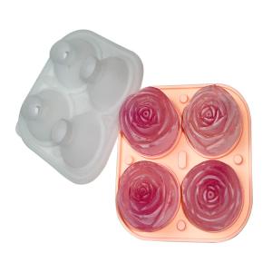 China 3D Rose Shaped Ice Cube Tray Silicone Mold Food Grade 9 Cavities wholesale
