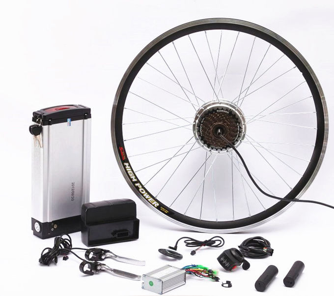 26 Inch Electric Bike Conversion Kit Gearless Hub Motor Front Wheel With Battery