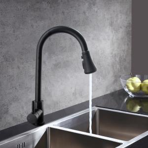 China Stainless Steel Spray Matt Black Kitchen Faucet wholesale