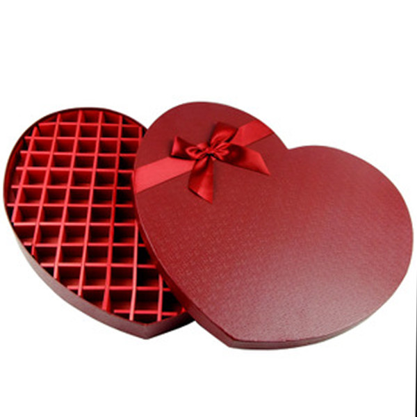 Food Grade Heartshaped Paper Gift Box With Insert Recyclable Rigid Boxes With Ribbon For Chocolate