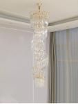 Luxury crystal chandelier duplex building hollow living room lamp large