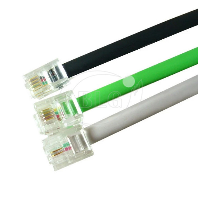 2 Cores CCS / CU Telephone Line Cable For Computer 4P4C 6P2C 6P4C RJ11