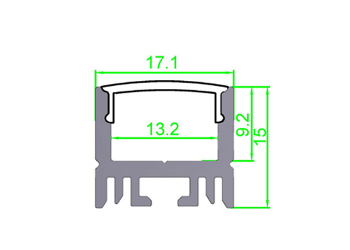 White Silver Aluminum Square Tubing , Extruded Aluminum Led Profile Housing
