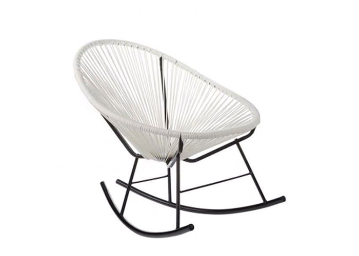 BSCI Approved Outdoor Rattan Rocking Chair Fire Resistant For Bistro