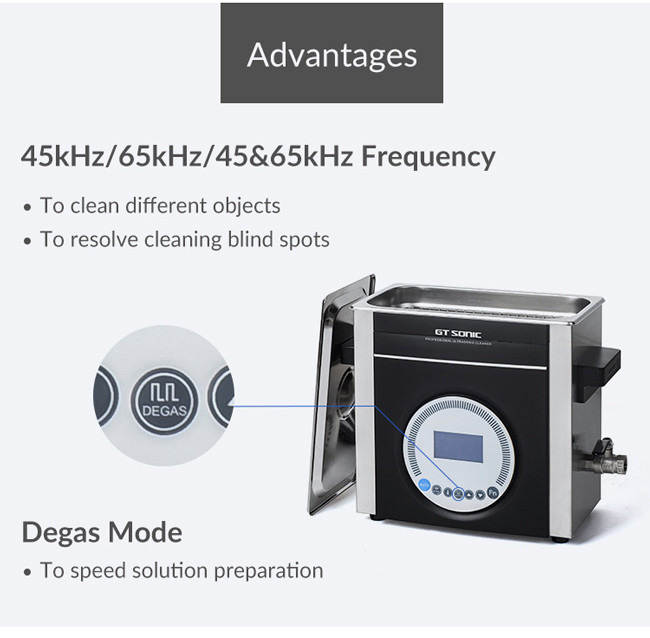 Laboratory Ultrasonic Engine Cleaner ABS SUS304 Material 6L 45/65kHz Low Noise