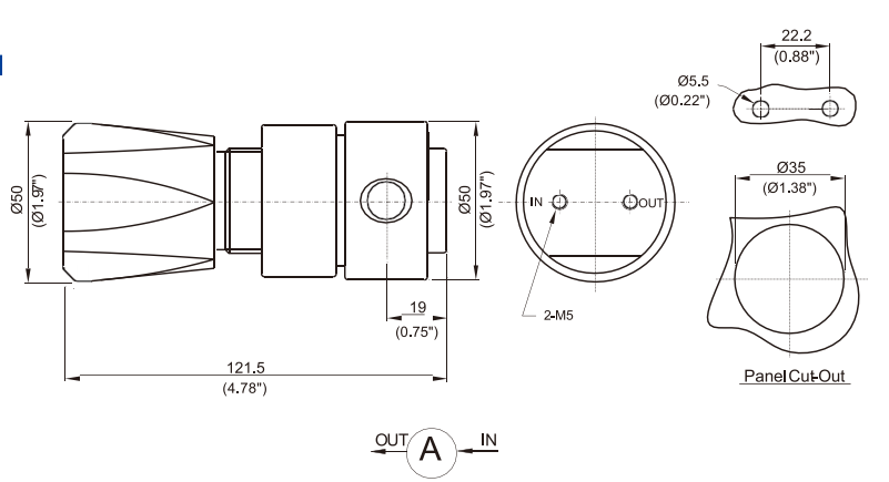 Adjustable Stainless Steel Back Pressure Valve 300psi Oxygen Nitrogen Helium Hydrogen Argon Carbon Dioxide Air Pressure