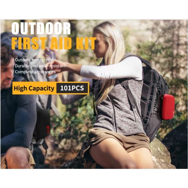 PU EVA Portable First Aid Bag Red Pouch For Workplace