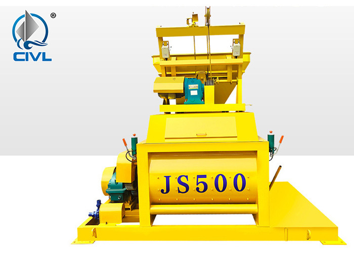 JS Compulsory Concrete Mixer On Site / Small Double Shaft Concrete Mixing Plant / JS500 Mixer