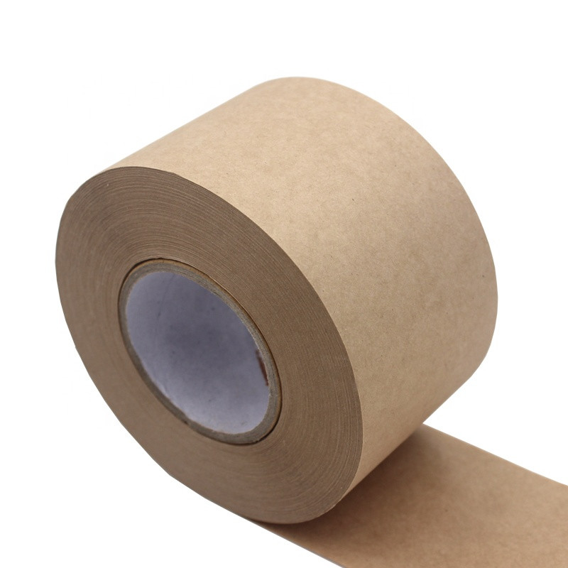 Eco Friendly Biodegradable Kraft Paper Package Tape Reinforced Custom Printed Gummed Kraft Paper Tape