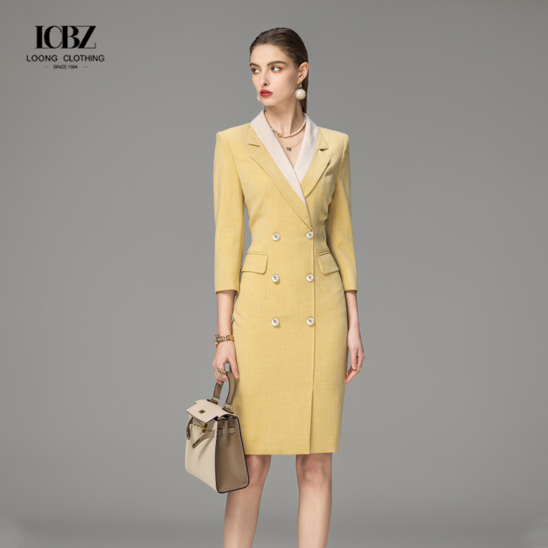 Women's Two Piece Set Office Formal Skirt Suit in Colors and Polyester Fiber Fabric
