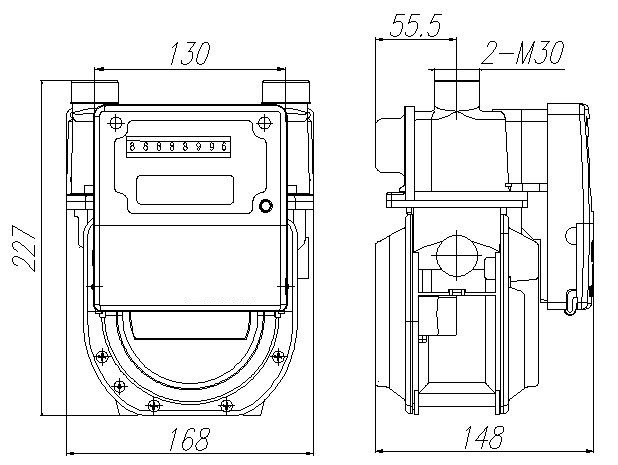 1.6m3/H Read Residential Gas Meter , ISO9001 Pay As You Go Gas And Electric Meter