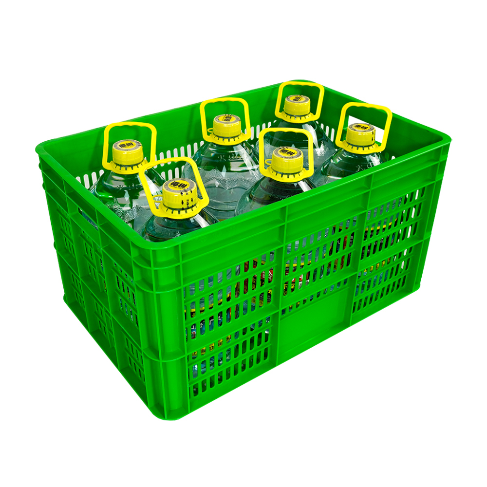 NO Foldable Mesh Style Plastic Vegetable Crate 600*400*320mm Customized PP PE Basket