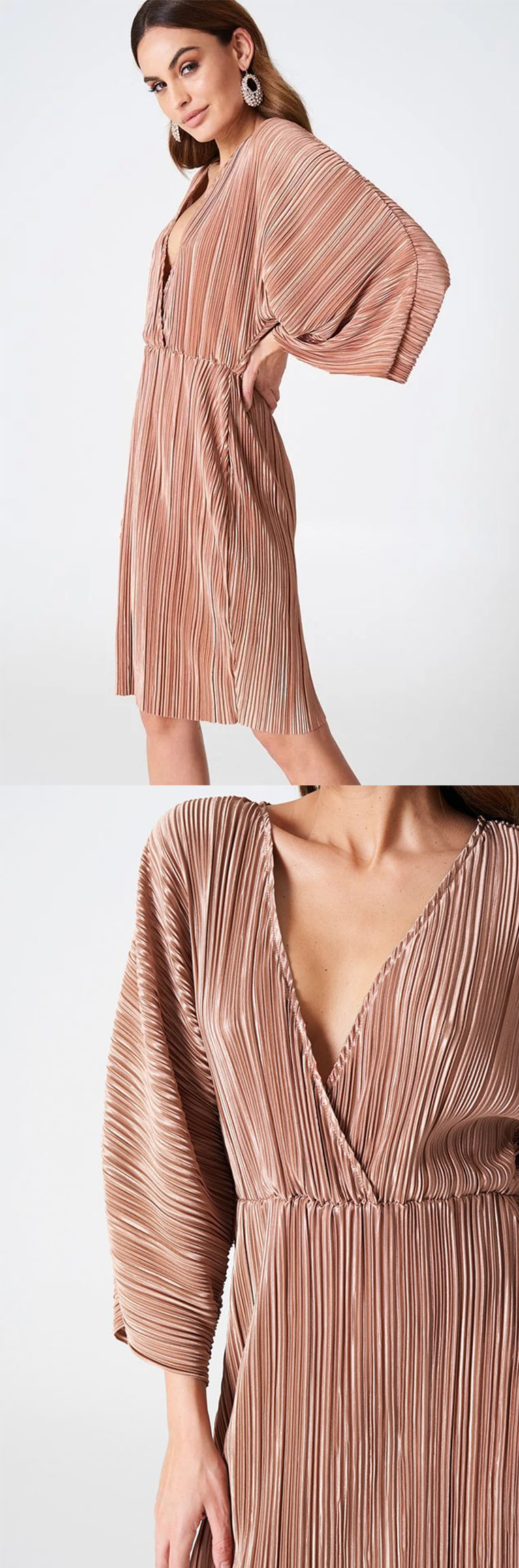 Women 2018 Trendy Summer Pleated Kimono Dress