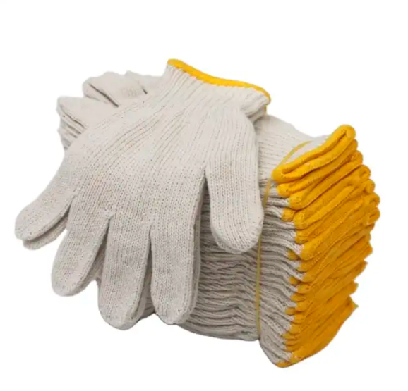 Anti-slip White Cotton Knitted Hand Glove for Industry 30-60g/Pairs Safety Work Gloves