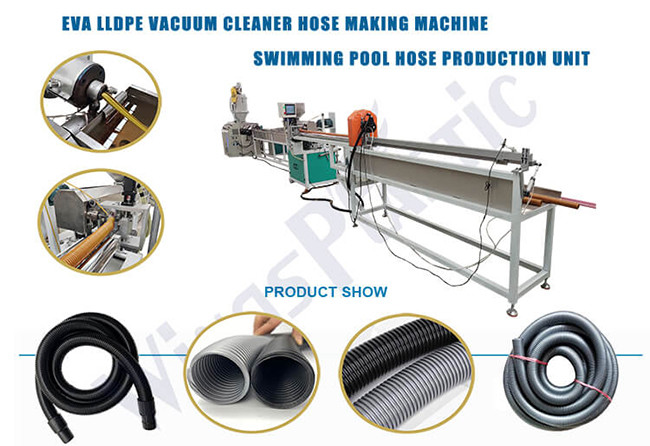Plastic Eva Swimming Pool Hose Extrusion Machine Spiral Vacuum Cleaner Pool Pipe Making