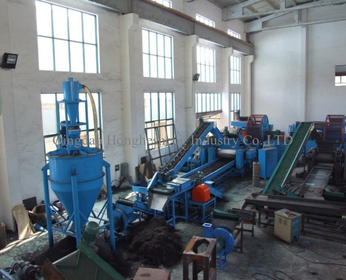 Automatic Used Tire Recycling Machine / Tire Scrap Cutting Equipment
