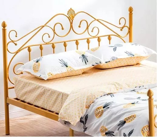 Home Customizable 1.5mm ODM Metal Double Bed