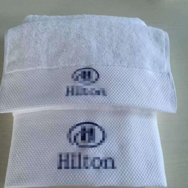 Child-Proof White Hotel Towel Set with Pure Cotton Embroidered Personalization