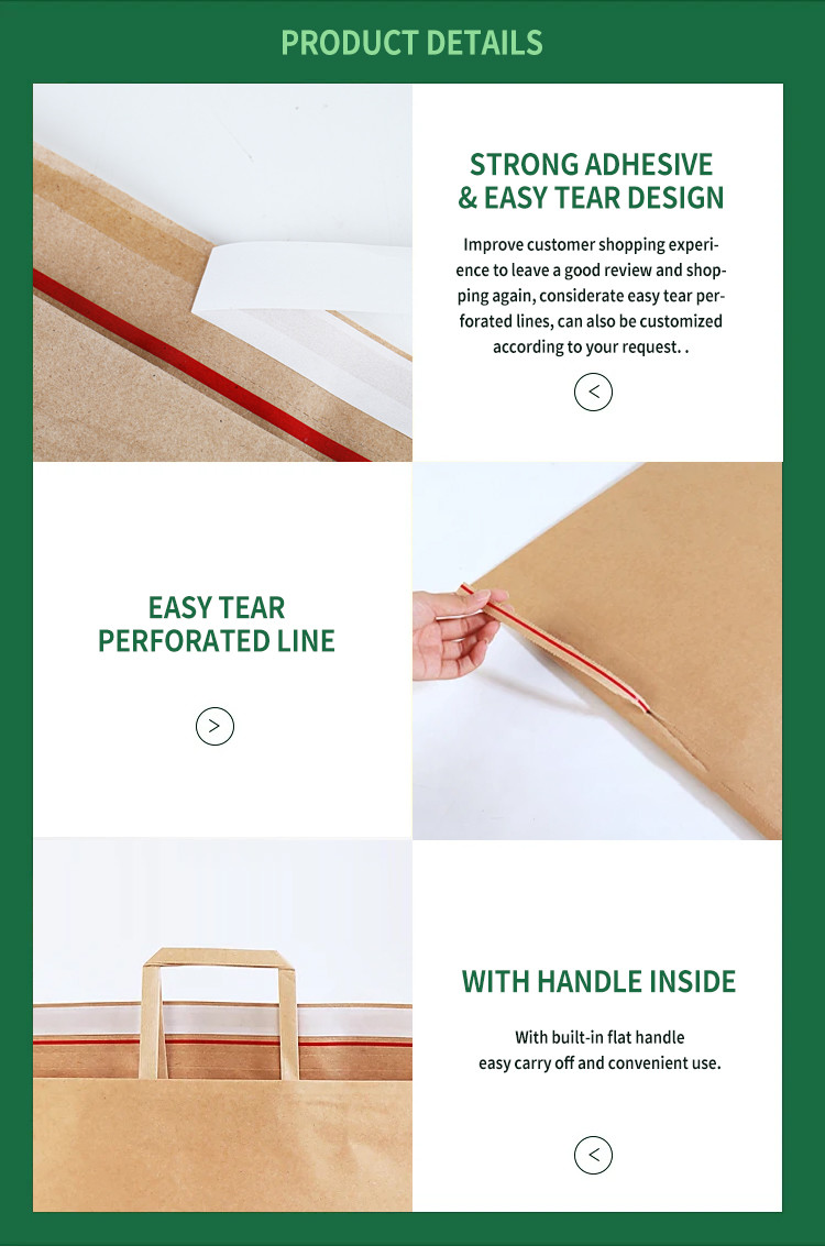 Customizable Biodegradable Kraft Paper Mailing Bags For Clothing