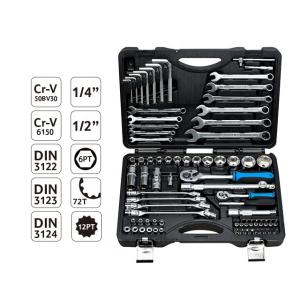 China 77pcs Stainless Steel 10mm Drop Forged Steel Wrench Set Car Repair Tool FHST2077 wholesale