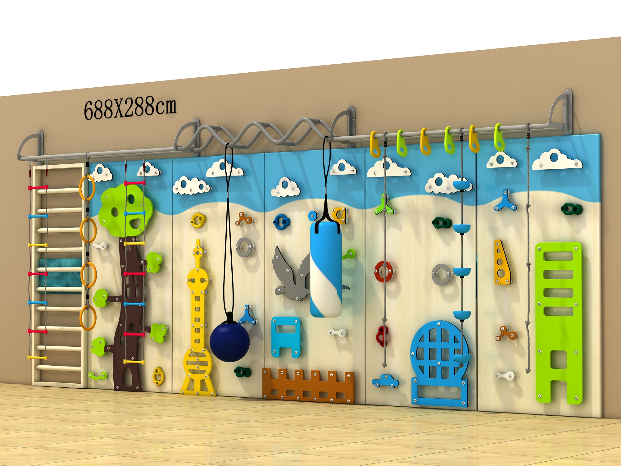 NO Inflatable Custom Kids Climbing Wall for Outdoor Play in Park and Yard